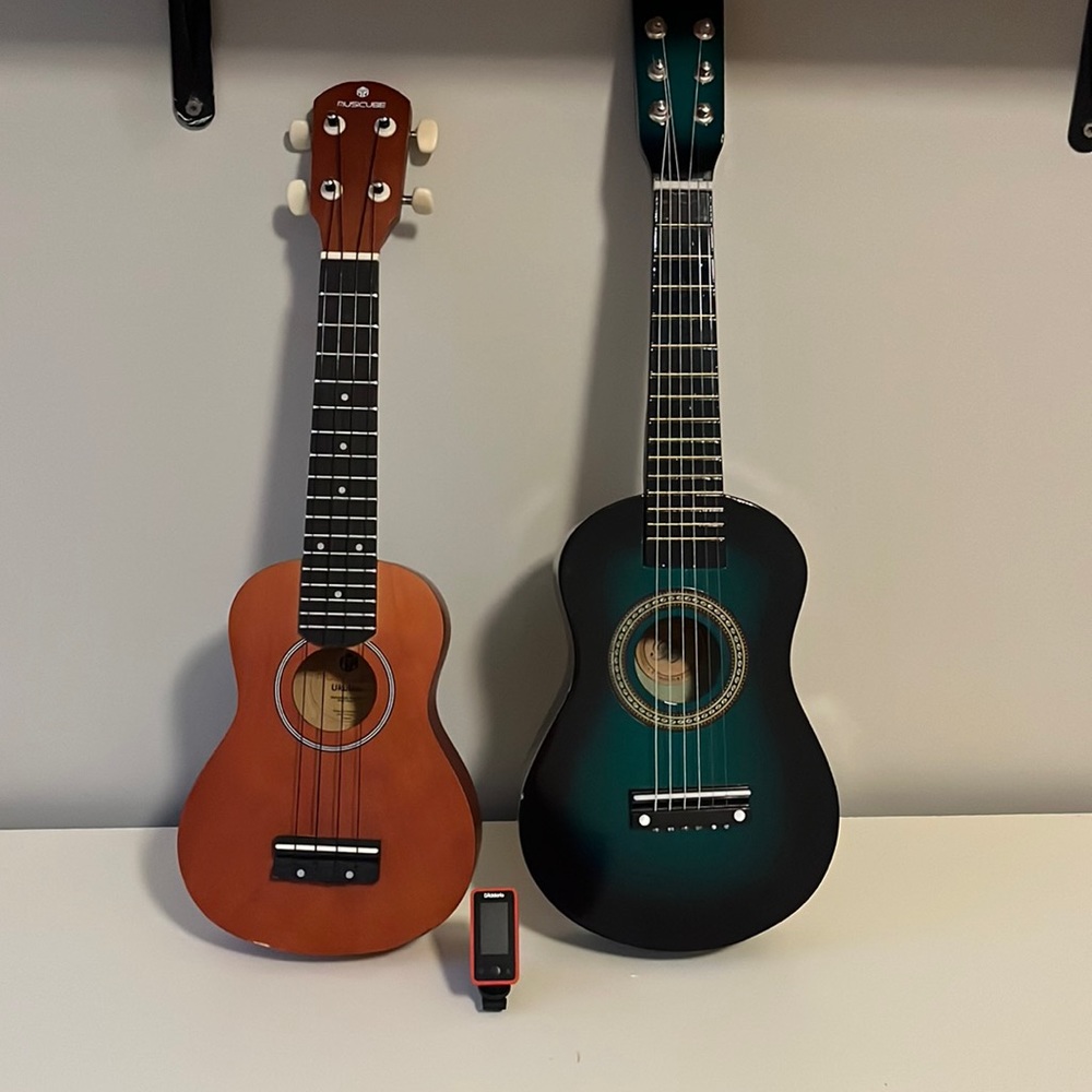 Guitar and ukulele set plus tuner